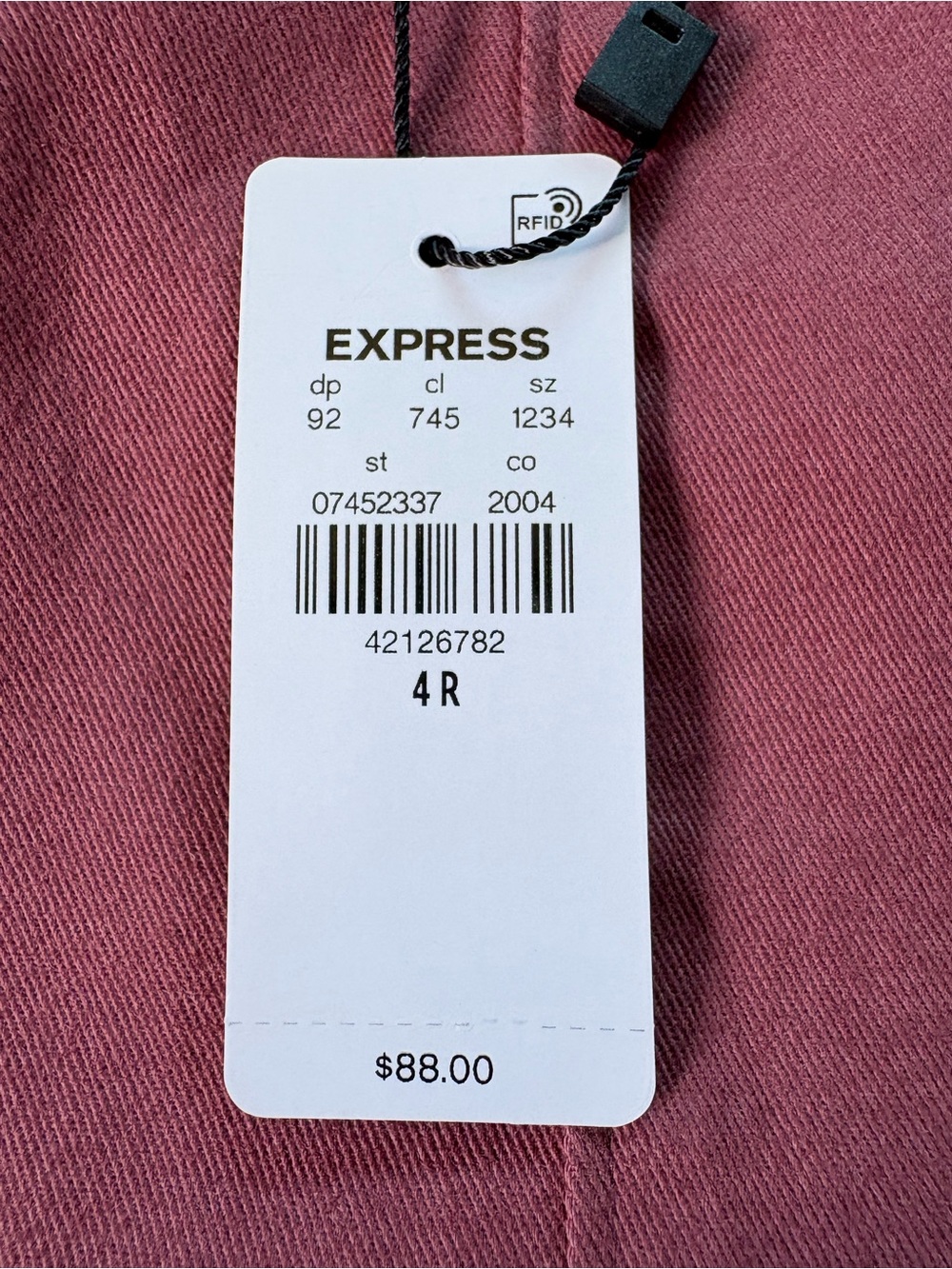Express Dusty Rose Super High Waisted Cropped Utility Barrel Trouser Pant - Picture 4 of 9